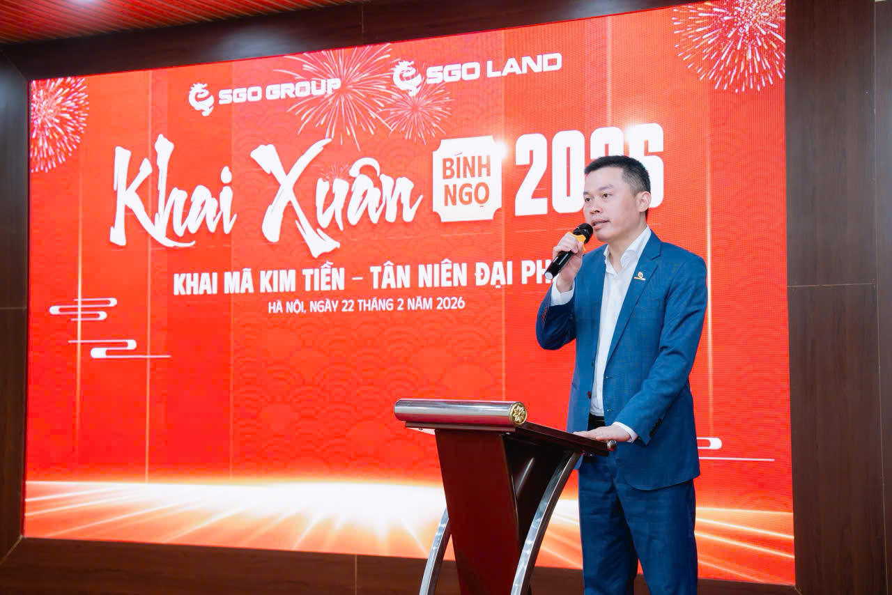 Chủ tịch Vũ Kim Giang phát biểu tại buổi khai xuân