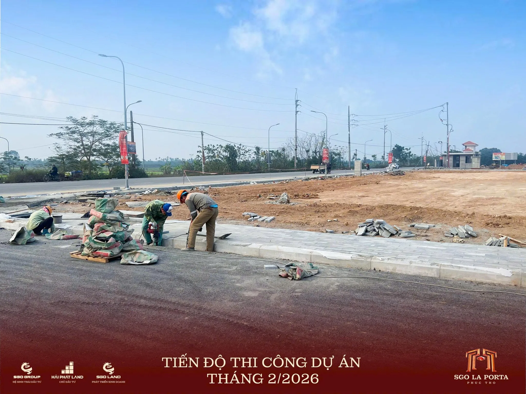 Phần vỉa hè đạt khối lượng thi công khoảng 80%