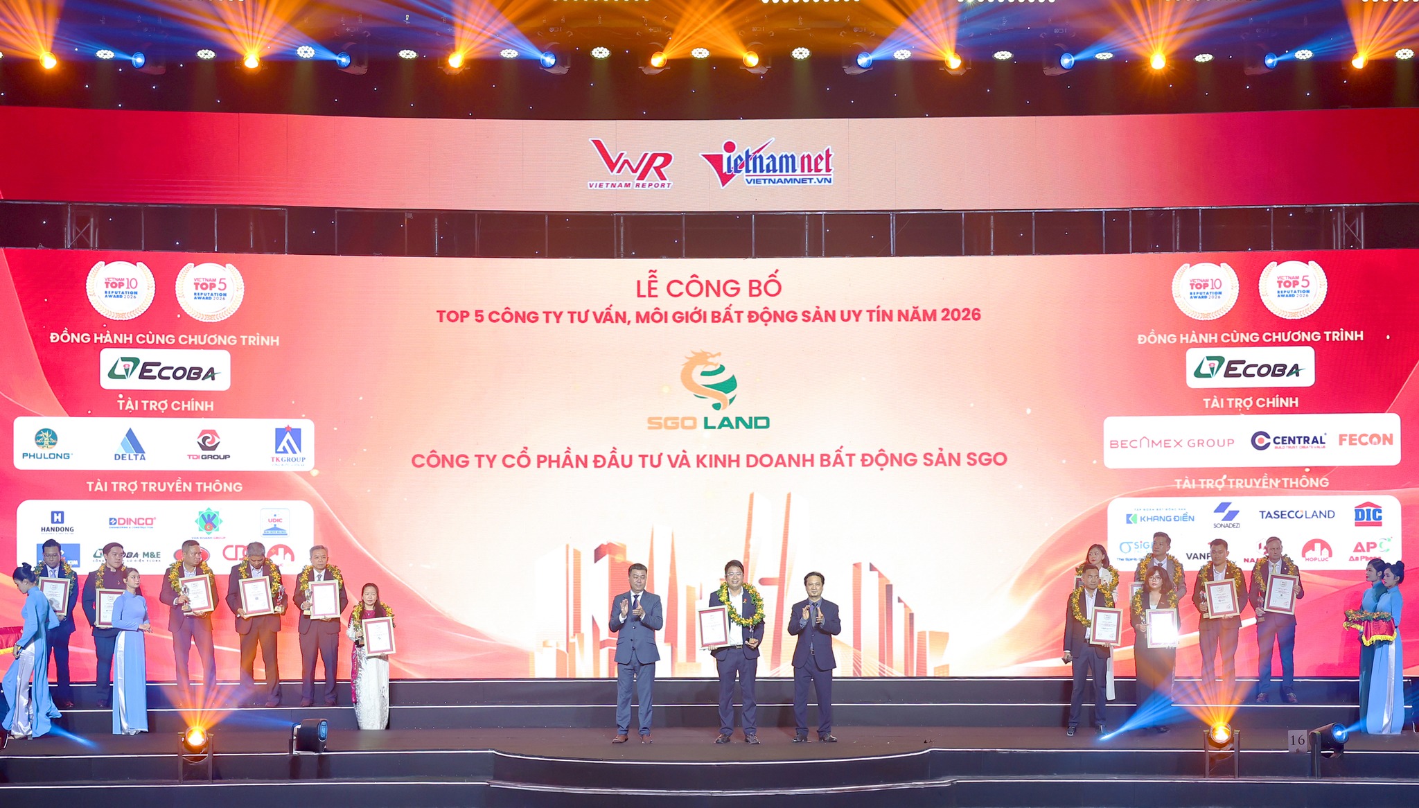 SGO Land nhận giải thưởng “Top 5 Công ty Tư vấn, môi giới Bất động sản uy tín 2026”